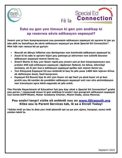 Special Ed COnnection Information Flyer-HC
